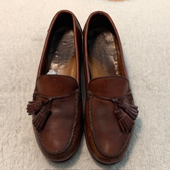 Baker Benjes Mens Brown Leather Slip On Tasseled Loafers Size 8 D main image 6